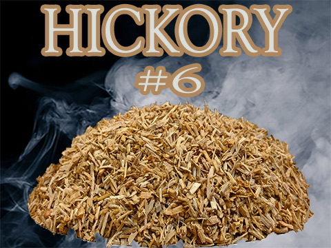 Our Hickory Minuto®&nbsp; no 6 dices into pieces ranging from ge 3 mm and&nbsp; le 4 mm.&nbsp; Hickory is a harder wood thus a little beefer size smoker chips.