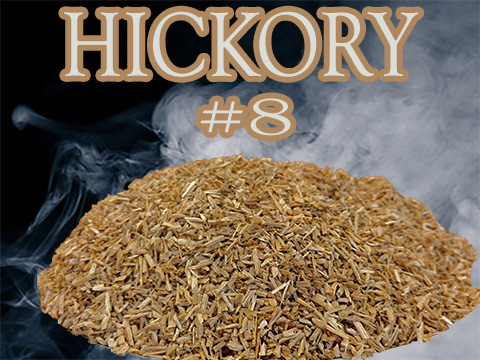 Our Hickory Minuto®&nbsp; no 8 dices into pieces ranging from ge 2 mm and&nbsp; le 3 mm.&nbsp; The Hickory species produces a nice smoker chip in this size.