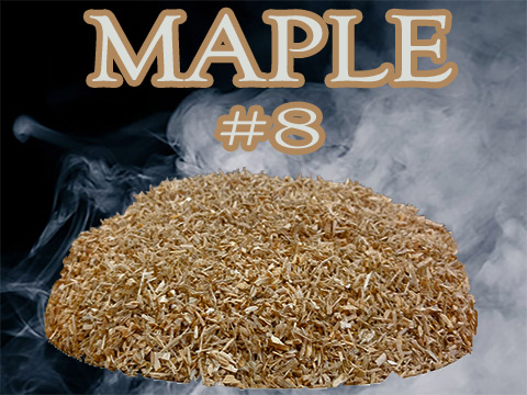 Our Maple Minuto®&nbsp; no 8 dices into pieces ranging from ge 2 mm and le 3 mm. Produces a very mild and sweet smoke!&nbsp; Colors the food nicely! 