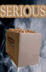 Our Minuto® serious box turned to show the depth of the package!&nbsp;&nbsp; This is a lot of wood chips for a restaurant or smaller smokehouse!