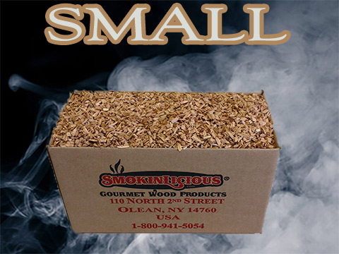 The small Piccolo® box tilted revealing the great amount of smoker chips included!  Please select one species and the size smoker wood chip.  The small Piccolo® box tilted revealing the great amount of smoker chips included!  Please select one species and the size smoker wood chip.